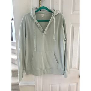 Todd Snyder Mint Green Surf Terry Baja Hoodie Henley Sweatshirt